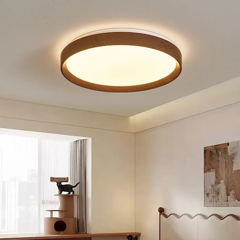 LumaWood™ Walnut LED Ceiling Light — clear & premium