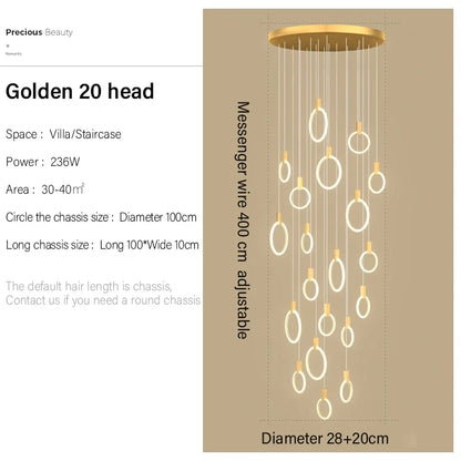 Modern LED Ring Chandelier – Nordic Acrylic Ceiling Light
