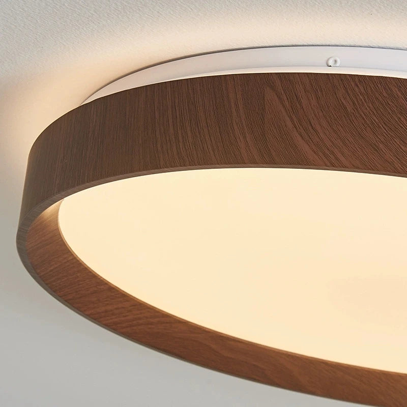 LumaWood™ Walnut LED Ceiling Light — clear & premium