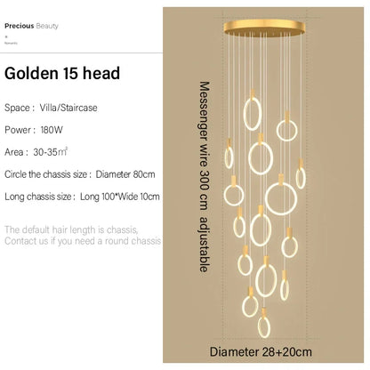 Modern LED Ring Chandelier – Nordic Acrylic Ceiling Light