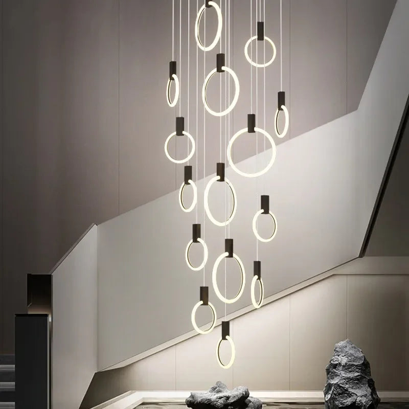 Modern LED Ring Chandelier – Nordic Acrylic Ceiling Light