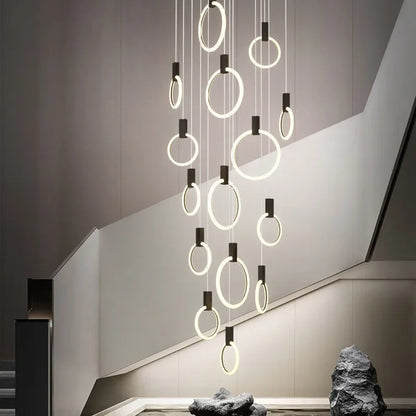 Modern LED Ring Chandelier – Nordic Acrylic Ceiling Light