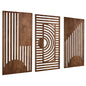 3-Piece Geometric Wooden Wall Art Set – Minimalist 3D Decor