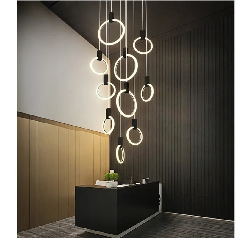 Modern LED Ring Chandelier – Nordic Acrylic Ceiling Light