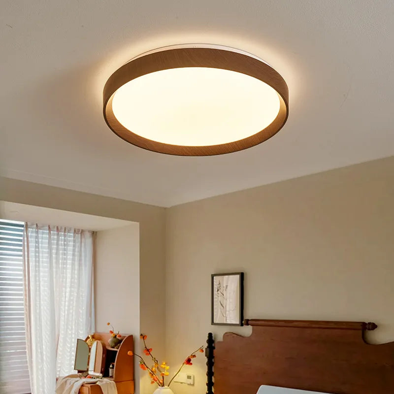 LumaWood™ Walnut LED Ceiling Light — clear & premium