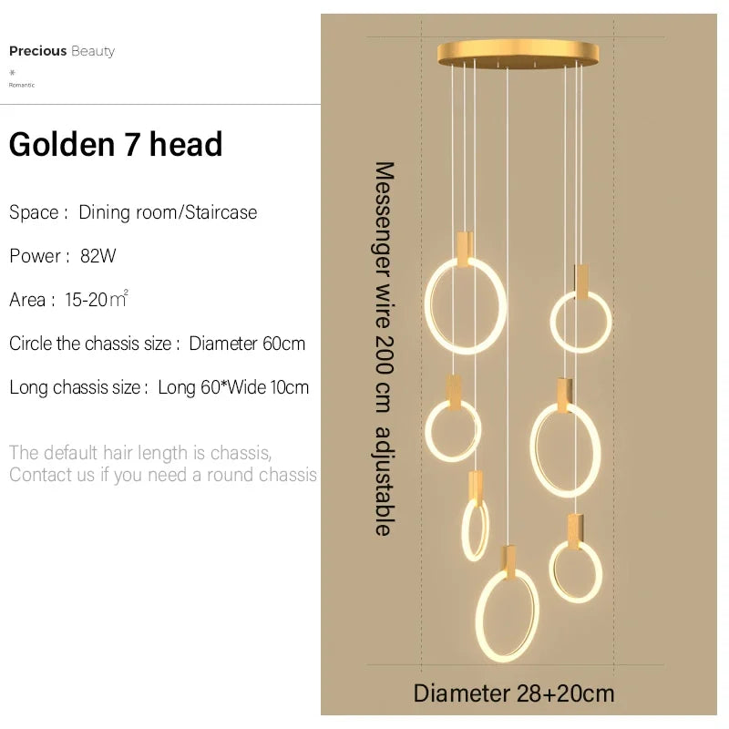 Modern LED Ring Chandelier – Nordic Acrylic Ceiling Light