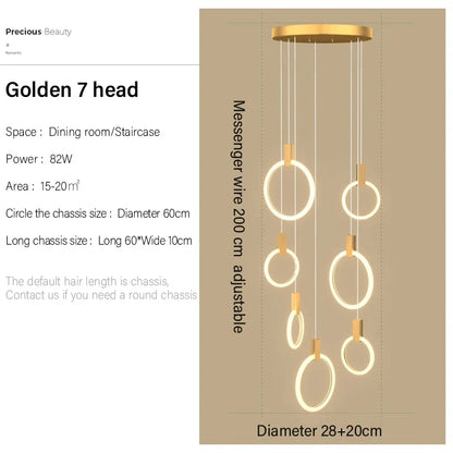 Modern LED Ring Chandelier – Nordic Acrylic Ceiling Light
