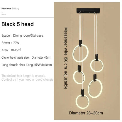 Modern LED Ring Chandelier – Nordic Acrylic Ceiling Light