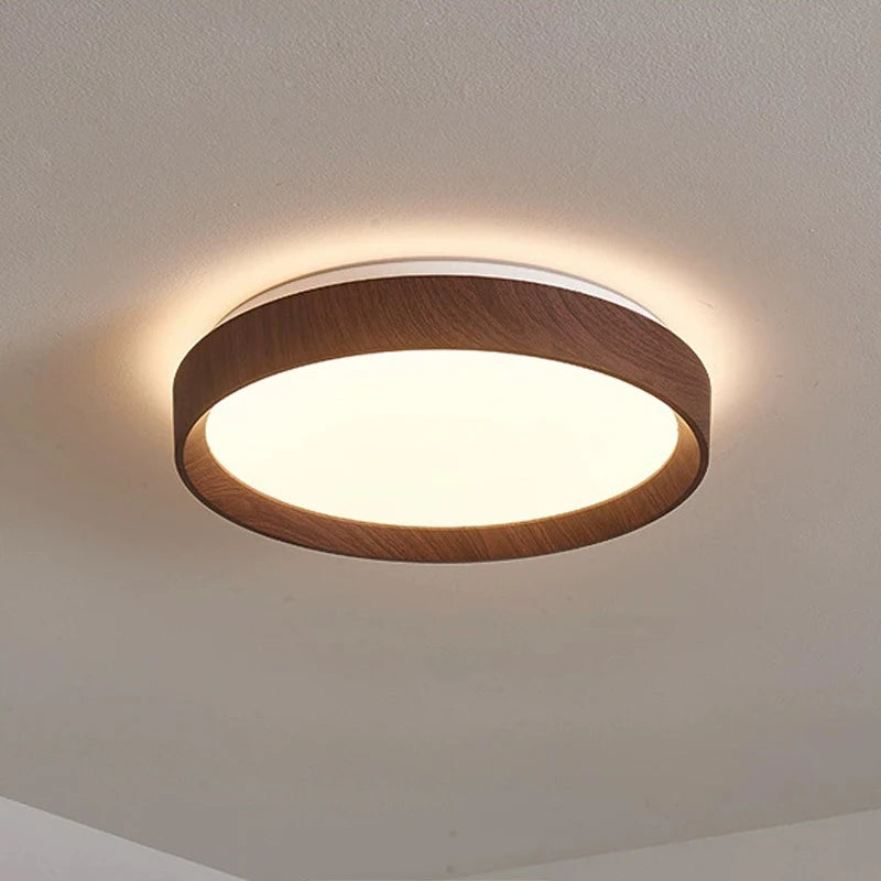 LumaWood™ Walnut LED Ceiling Light — clear & premium