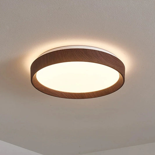 LumaWood™ Walnut LED Ceiling Light — clear & premium