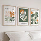 Set of 3 Abstract Autumn Wall Art Prints – Sage Green & Orange