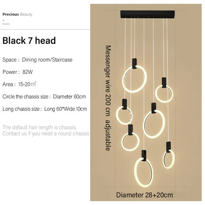 Modern LED Ring Chandelier – Nordic Acrylic Ceiling Light