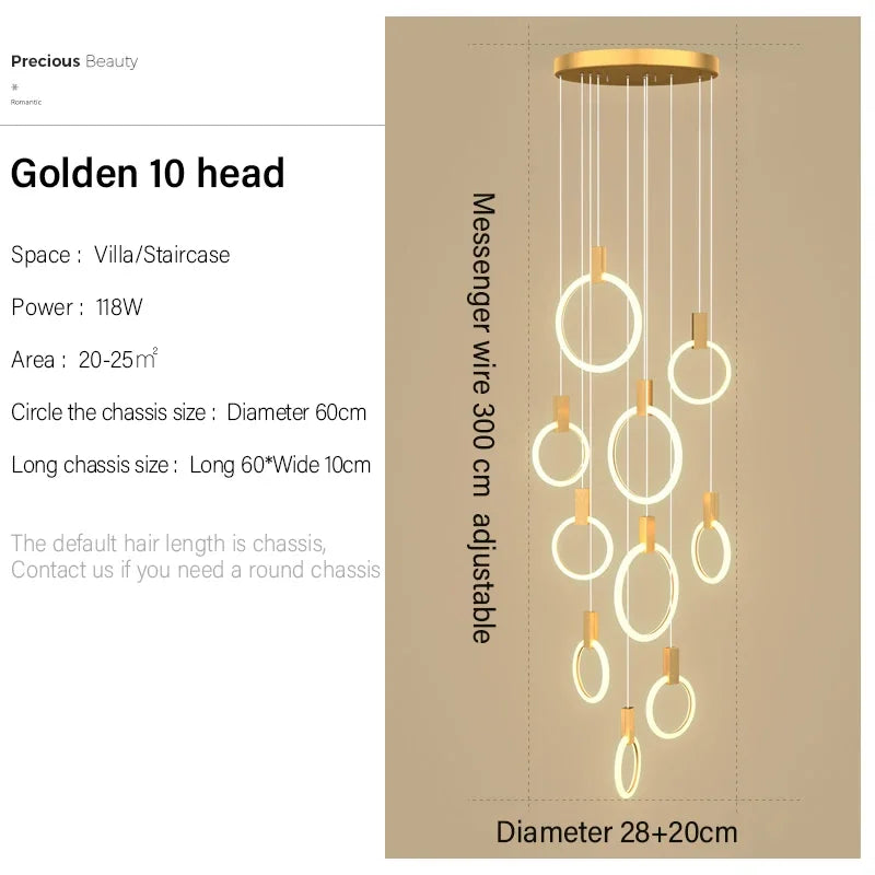 Modern LED Ring Chandelier – Nordic Acrylic Ceiling Light