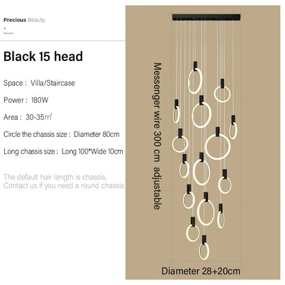 Modern LED Ring Chandelier – Nordic Acrylic Ceiling Light